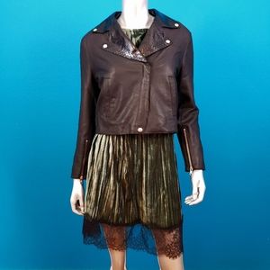 🆕️🏍 MUUBAA Snakeskin Leather Biker Jacket // (GENUINE LEATHER) // (NWT)